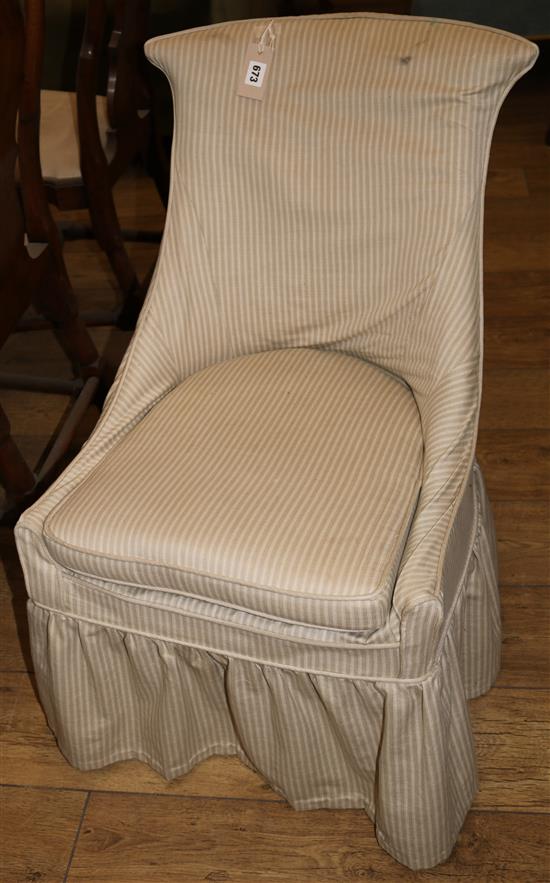 A Victorian mahogany nursing chair